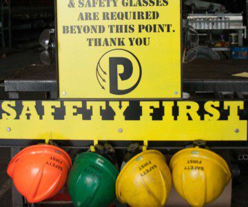 safety glasses and hard hat required at pacific steel