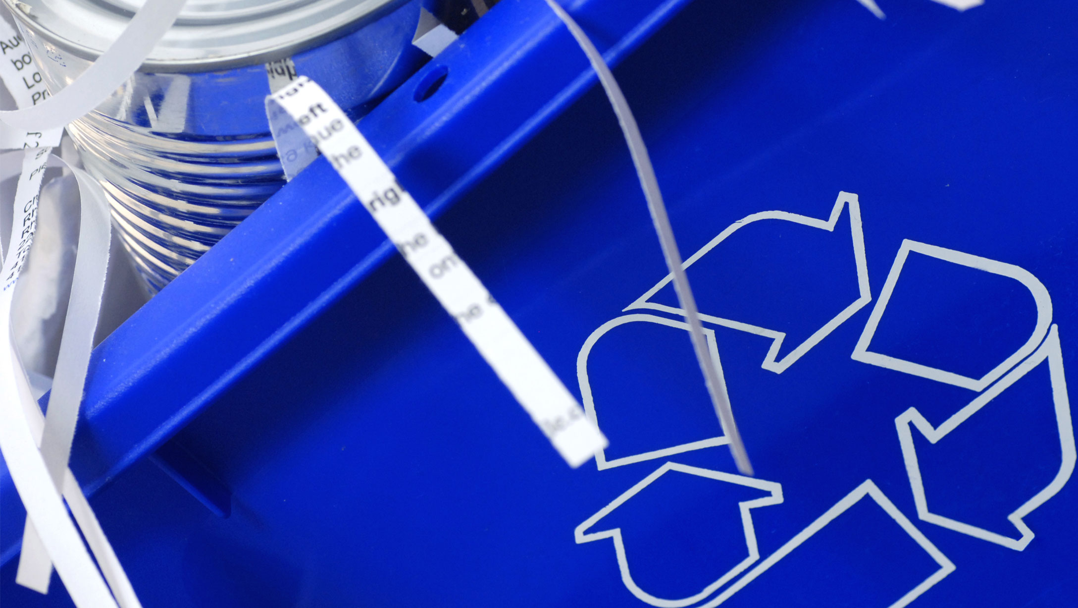blue recycling logo