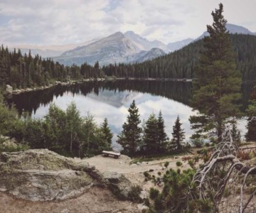 Lake with forest surrounding it in Colorado