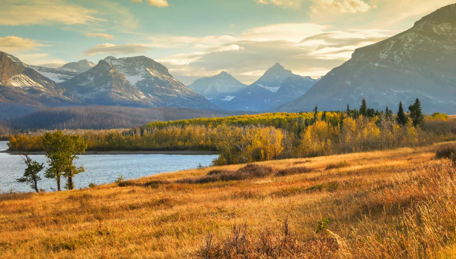 Mountains and lake in Kalispell, Montana