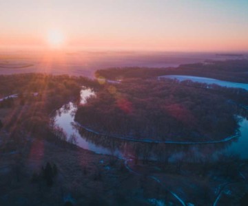 River flowing in South Dakota near recycling plant