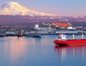 boats on dock outside of Tacoma, Washington