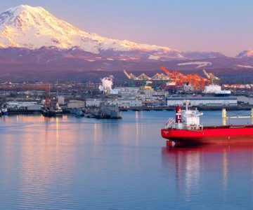 boats on dock outside of Tacoma, Washington